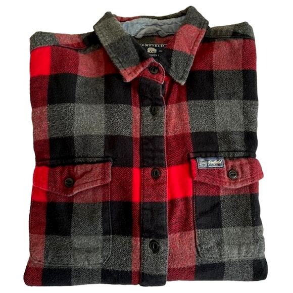 Madewell x Penfield Classic Slim Flannel warm cozy layers red black gray plaid - Picture 12 of 12